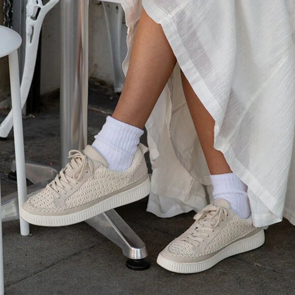 NEW  Dolce Vita womens Nicona Woven Sneaker Knited Sandstone  2510 3M7T - Picture 2 of 4
